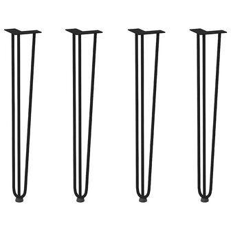 Haarspeld tafelpoten 4 st 72 cm massief staal zwart 2
