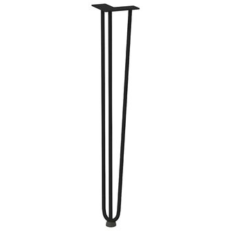 Haarspeld tafelpoten 4 st 72 cm massief staal zwart 4