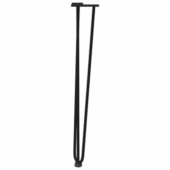 Haarspeld tafelpoten 4 st 72 cm massief staal zwart 5