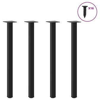 Salontafelpoten 4 st 72-74 cm staal zwart 1