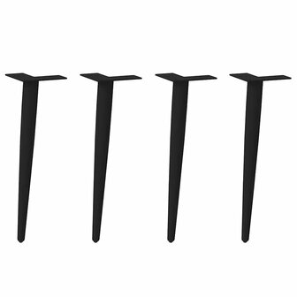 Salontafelpoten conische vorm 4 st 42-43 cm staal zwart 1