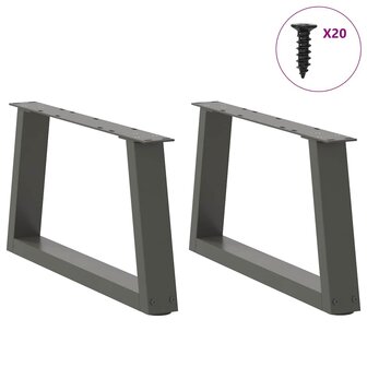Eettafelpoten 2 st V-vormig 50x(30-31,3) cm staal antraciet 3