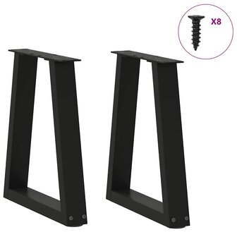 Eettafelpoten 2 st V-vormig 28x(42-43,3) cm staal zwart 3