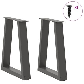Eettafelpoten 2 st V-vormig 28x(42-43,3) cm staal antraciet 3