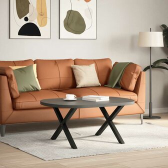 Salontafelpoten 2 st X-vormig 70x(42-43) cm staal zwart 2