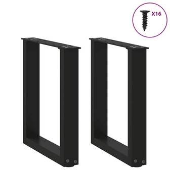 Salontafelpoten 2 st U-vormig 28x(42-43) cm staal zwart 3