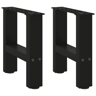 Salontafelpoten 2 st 30x(30-31) cm staal zwart 1
