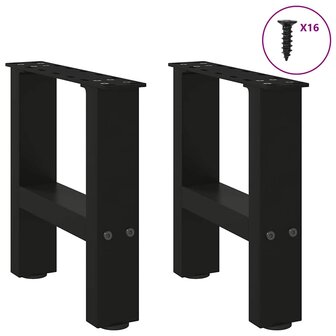 Salontafelpoten 2 st 30x(30-31) cm staal zwart 3