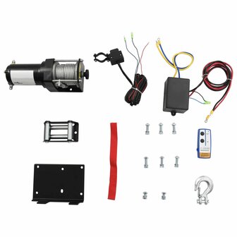 Elektrische lier 12 V 1360 kg met montageplaat en rollenvenster 1