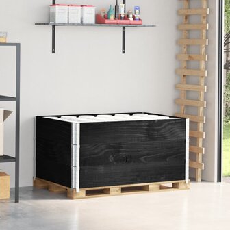 Palletopzetranden 3 st 120x80 cm massief grenenhout zwart 1
