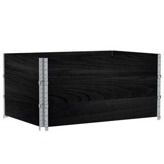 Palletopzetranden 3 st 120x80 cm massief grenenhout zwart 2