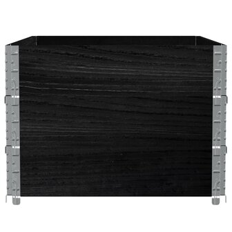 Palletopzetranden 3 st 120x80 cm massief grenenhout zwart 4