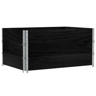 Palletopzetranden 3 st 120x80 cm massief grenenhout zwart 5