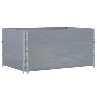 Palletopzetranden 3 st 120x80 cm massief grenenhout grijs 5