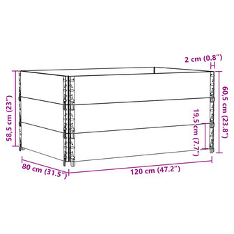 Palletopzetranden 3 st 120x80 cm massief grenenhout grijs 8