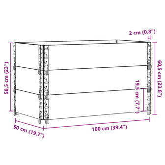 Palletopzetranden 3 st 100x50 cm massief grenenhout bruin 8