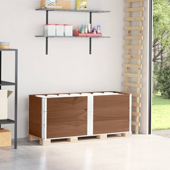 Palletopzetranden 3 st 150x50 cm massief grenenhout bruin 1