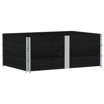 Palletopzetranden 3 st 150x100 cm massief grenenhout zwart 2