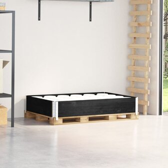 Palletopzetrand 120x80 cm massief grenenhout zwart 1
