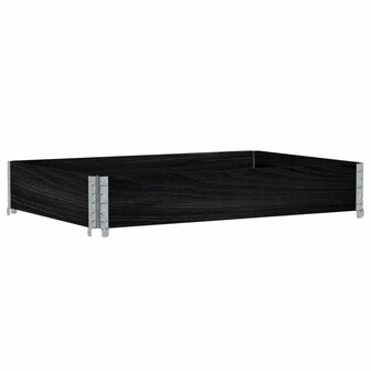 Palletopzetrand 120x80 cm massief grenenhout zwart 2