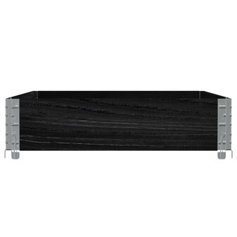 Palletopzetrand 120x80 cm massief grenenhout zwart 4