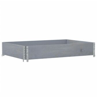 Palletopzetrand 120x80 cm massief grenenhout grijs 2