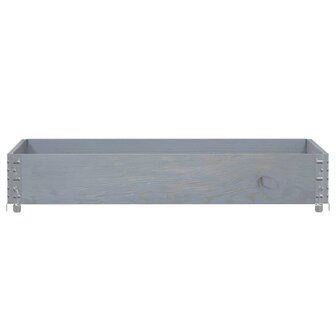 Palletopzetrand 120x80 cm massief grenenhout grijs 3