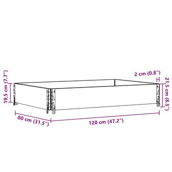 Palletopzetrand 120x80 cm massief grenenhout grijs 8