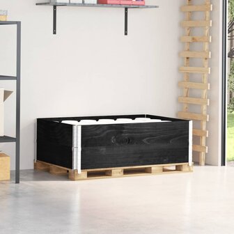 Palletopzetranden 2 st 120x80 cm massief grenenhout zwart 1