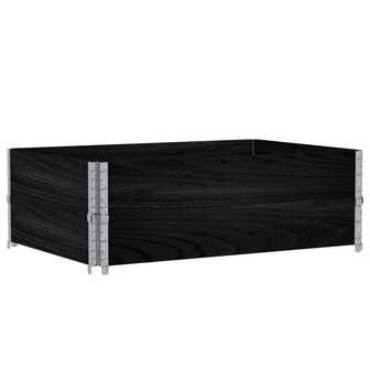 Palletopzetranden 2 st 120x80 cm massief grenenhout zwart 2