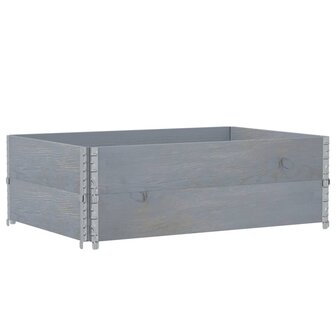 Palletopzetranden 2 st 120x80 cm massief grenenhout grijs 2