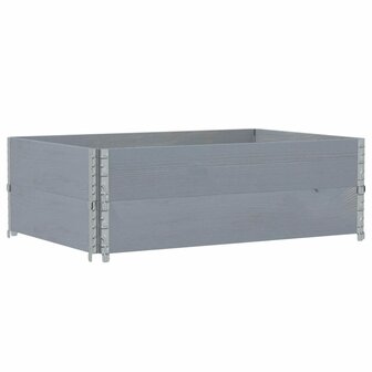 Palletopzetranden 2 st 120x80 cm massief grenenhout grijs 5