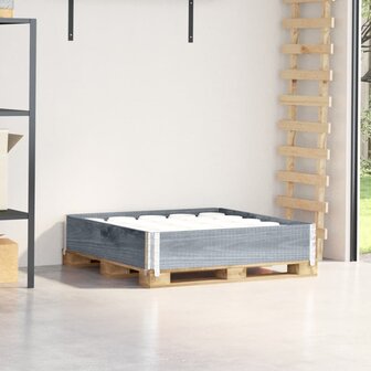 Palletopzetrand 100x100 cm massief grenenhout grijs 1