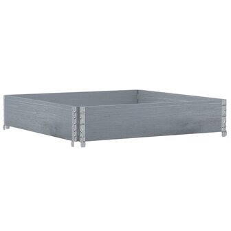 Palletopzetrand 100x100 cm massief grenenhout grijs 2