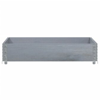 Palletopzetrand 100x100 cm massief grenenhout grijs 3