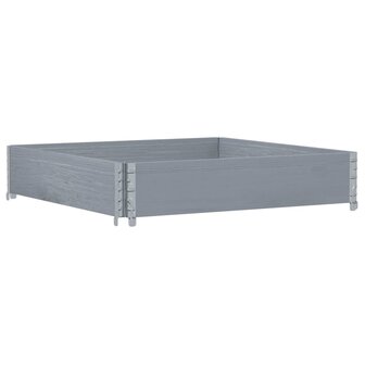 Palletopzetrand 100x100 cm massief grenenhout grijs 5