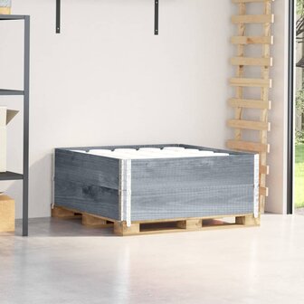 Palletopzetranden 2 st 100x100 cm massief grenenhout grijs 1