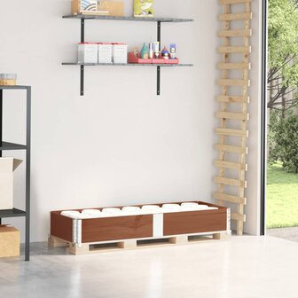 Palletopzetrand 150x50 cm massief grenenhout bruin 1
