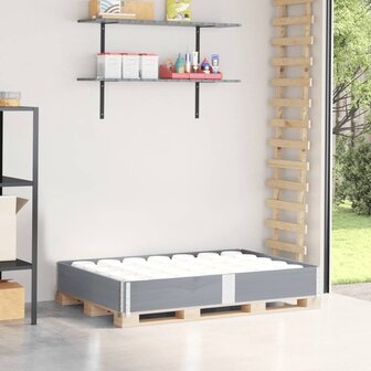 Palletopzetrand 150x100 cm massief grenenhout grijs 1