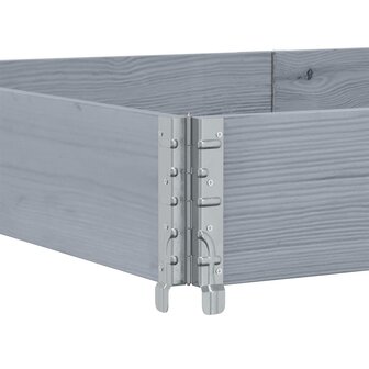 Palletopzetrand 150x100 cm massief grenenhout grijs 5