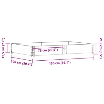 Palletopzetrand 150x100 cm massief grenenhout grijs 7