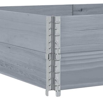 Palletopzetranden 2 st 150x100 cm massief grenenhout grijs 6