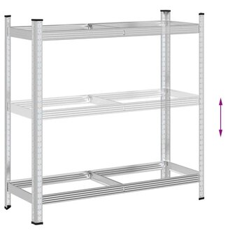 Bandenrek 2-laags 110x40x109 cm staal zilverkleurig 7