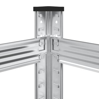 Bandenrek 2-laags 110x40x109 cm staal zilverkleurig 9
