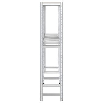 2-laags bandenrekken 2st 110x40x180cm staal&amp;bewerkt hout zilver 5