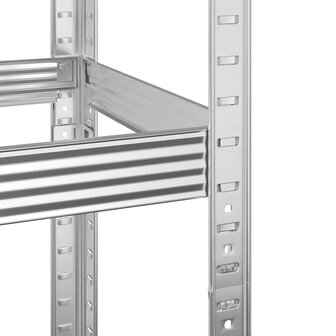 Bandenrek 3-laags 110x40x200 cm staal zilverkleurig 8