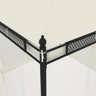 Prieel met zijwanden van gaas 2,93x2,93 m staal cr&egrave;mekleurig 7