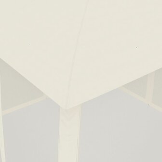 Prieel zijwanden van gaas en dubbel dak 2,93x2,93 m staal cr&egrave;me 7