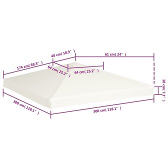 Prieeldak 310 g/m&sup2; 3x3 m cr&egrave;mewit 6