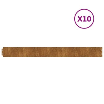 Gazonranden 10 stuks 10x103 cm flexibel cortenstaal 2